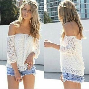 Lace, off the shoulder top